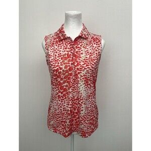 EP Pro Women's Sleeveless Golf Shirt Pink White Top Size SP Collared